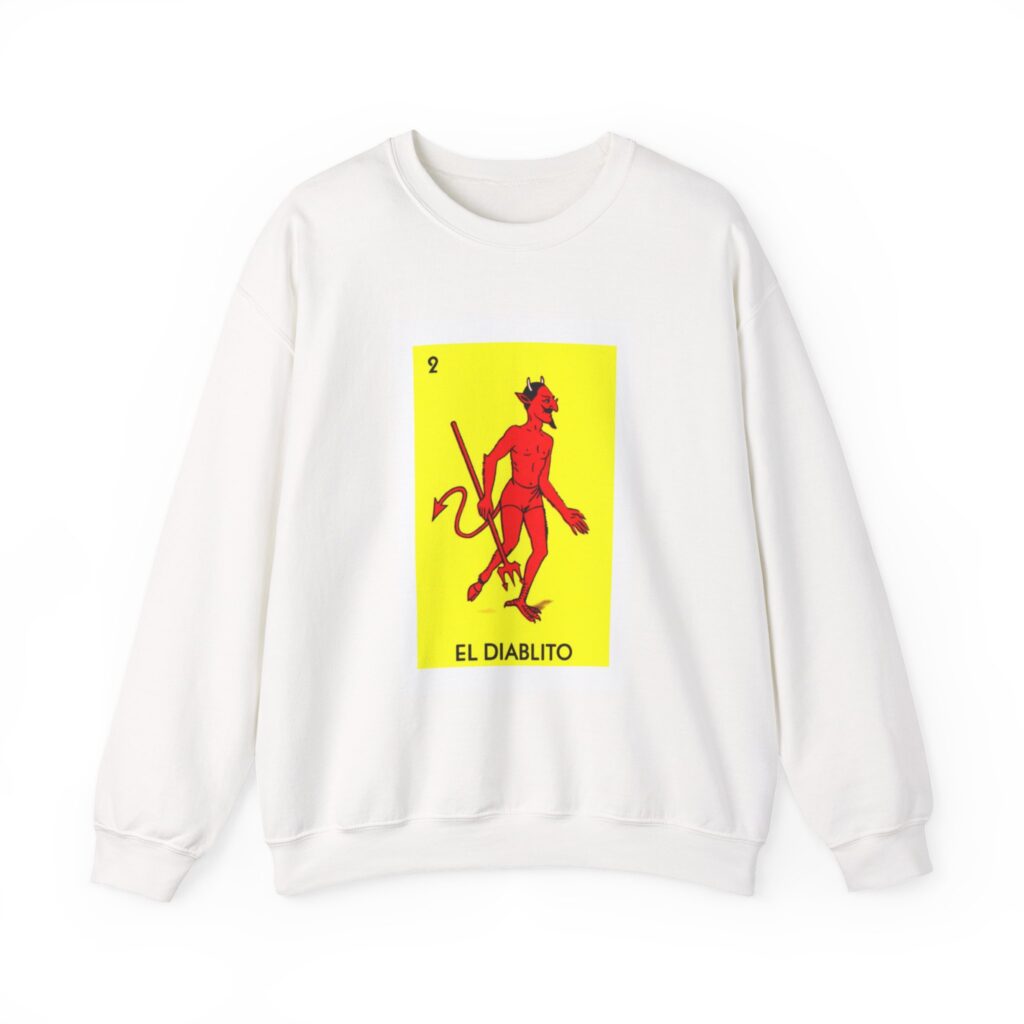 Loteria Crewneck Sweatshirt - Bold Graphic Illustration of El Diablito